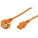 Strömkabel vinklad Schuko till C13 5m orange