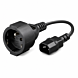 Strömkabel AC-kontakt till C14 Typ E 0,15 m adapter - Jordad stift