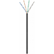 CAT6 U/UTP 50m utomhuskabel på en rulle flexibel svart CCA