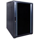 18U serverskåp med glasdörr 600x800x1000mm (BxDxH)