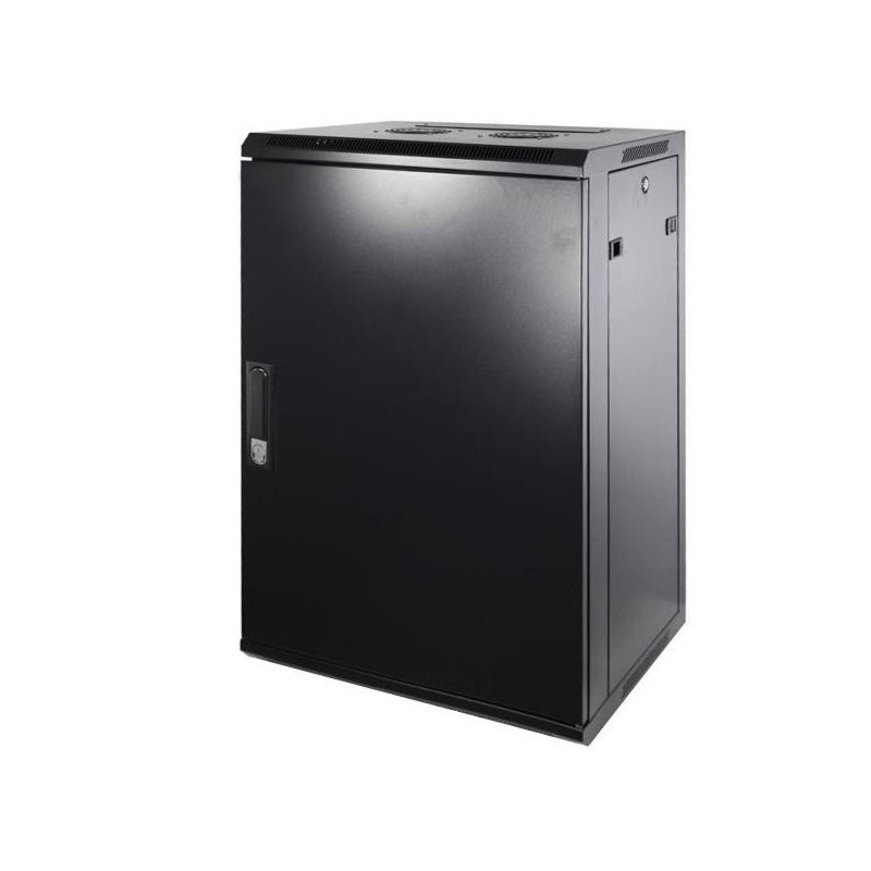 18U väggskåp med metalldörr 600x600x900mm (BxDxH)