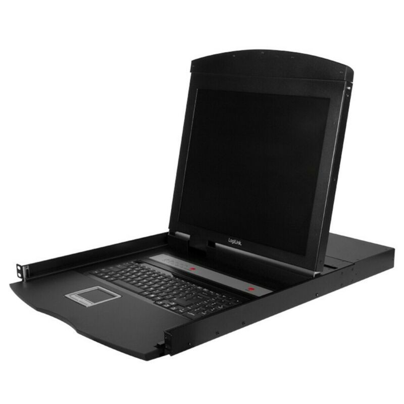 19 tums KVM-konsol med USB och PS/2 QWERTY-tangentbord