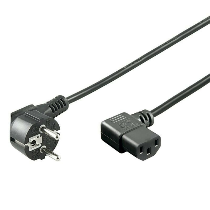 Strömkabel schuko till C13 vinklad 1,50m svart