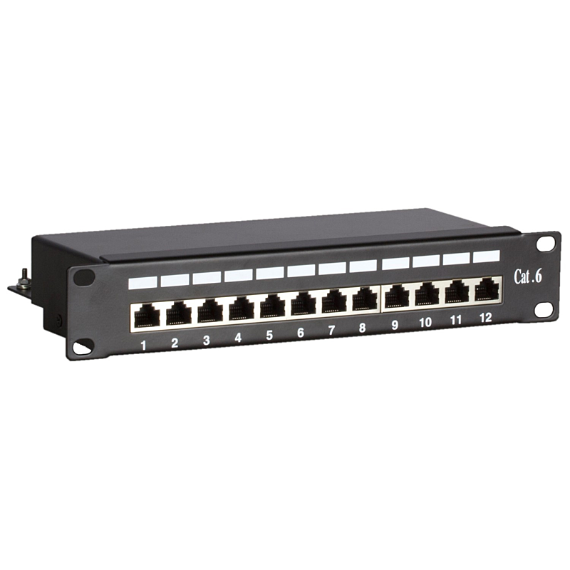 10 tum CAT6 FTP patchpanel - 12 portar