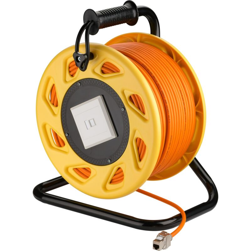 CAT7 S/FTP-kabelupprullare med CAT6a Keystone-kontakt - RJ45 - 90 meter