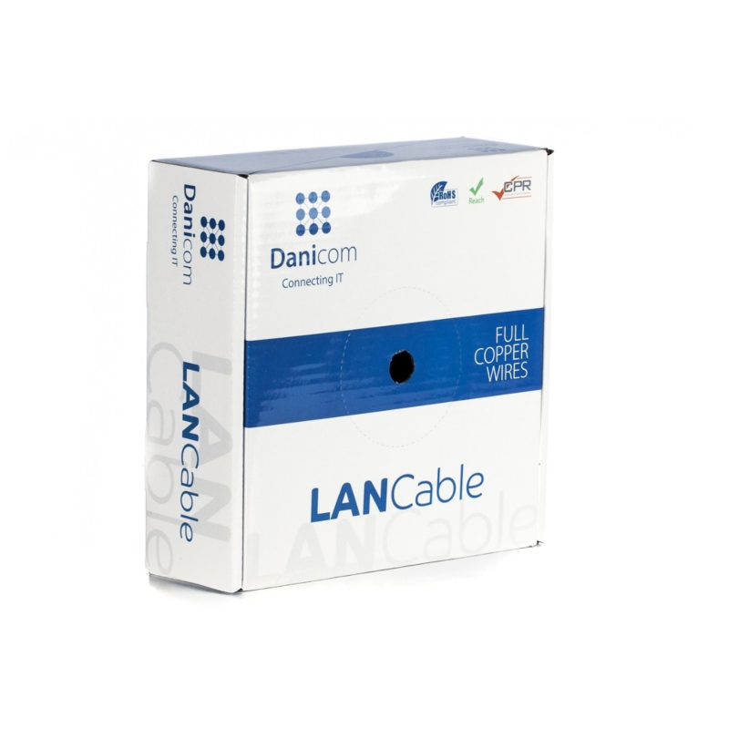 DANICOM CAT6 FTP 50m kabel på rullstyv - LSZH (Eca)