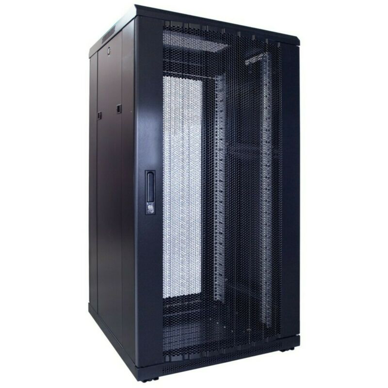 22U serverskåp med perforerad dörr 600x600x1200mm (BxDxH)