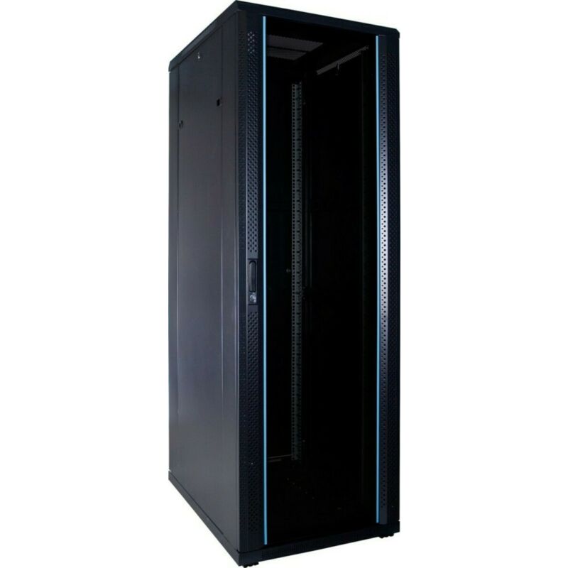 37U serverskåp med glasdörr 600x800x1800mm (BxDxH)