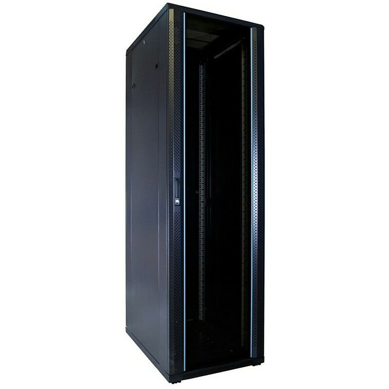 42U serverskåp med glasdörr 600x800x2000mm (BxDxH)