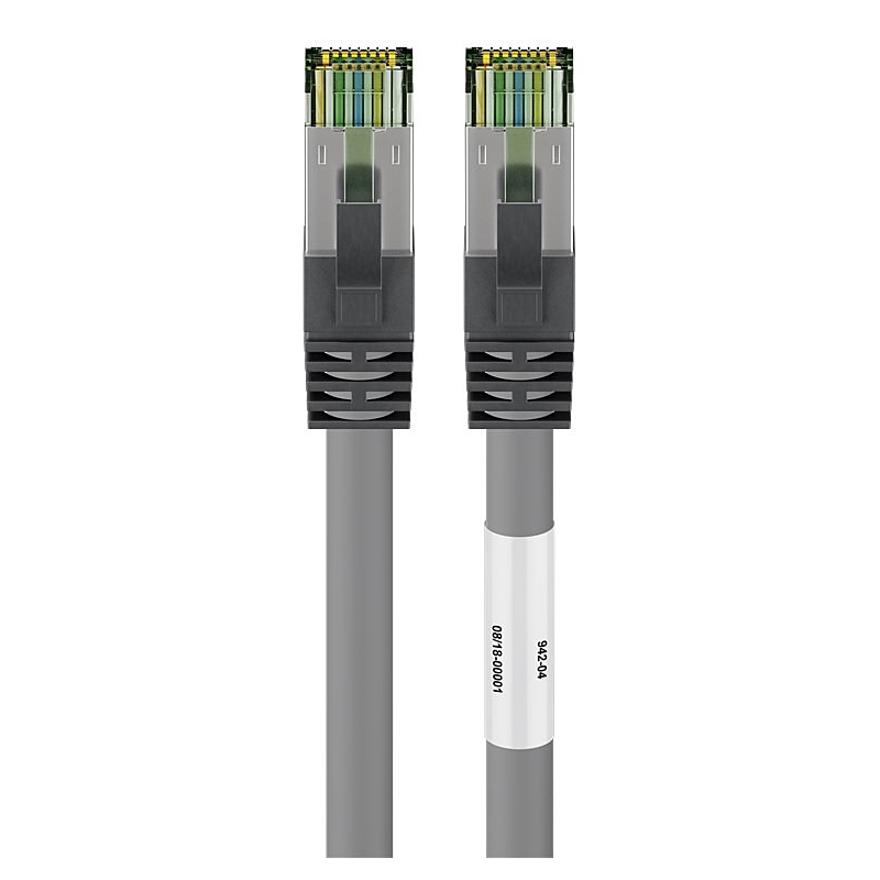 Cat8 S/FTP (PIMF) patchkabel 0,25 m grå