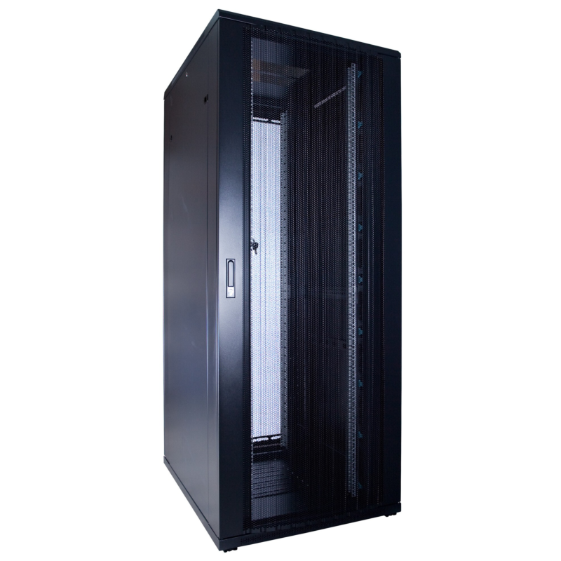 47U serverskåp med perforerad dörr mått: 600x800x2200mm (BxDxH)