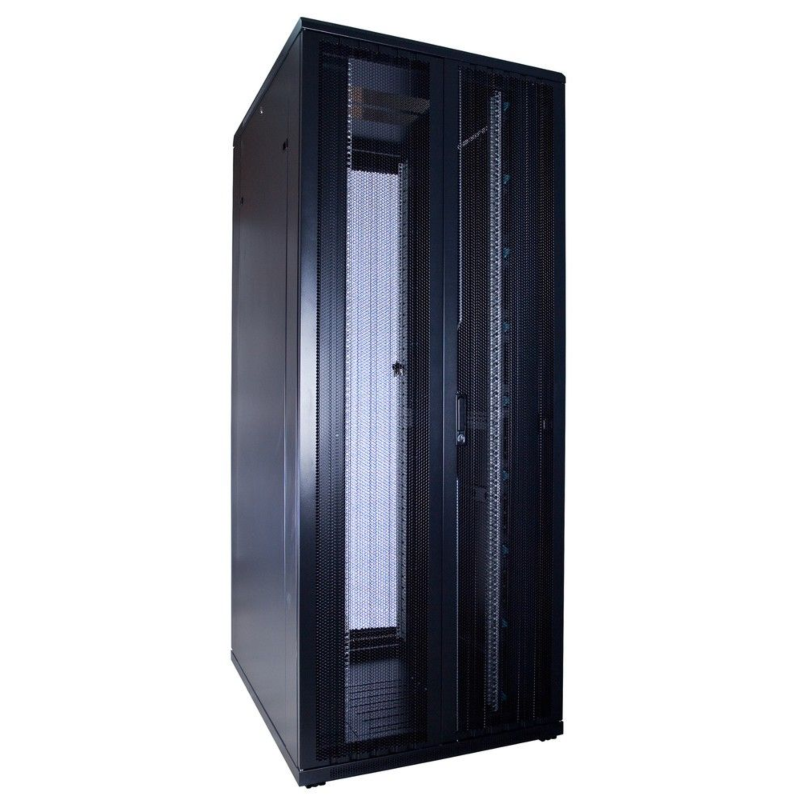 42U serverskåp med dubbelperforerad fram- och bakdörr 800x1200x2000mm (BxDxH)
