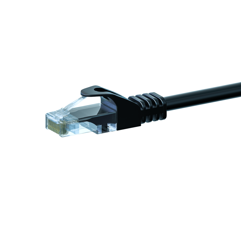 UTP CAT5e patchkabel 0,50m svart - 100% koppar