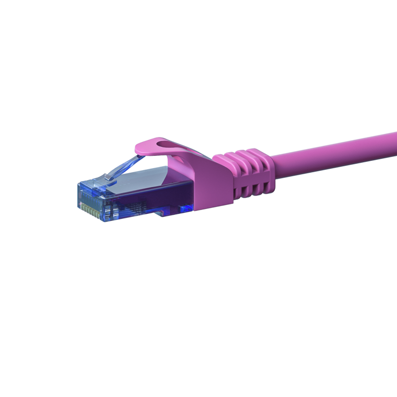 UTP CAT6a patchkabel 10m rosa - 100% koppar