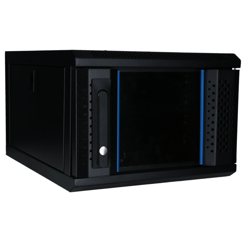 10 tum 4U serverskåp med glasdörr 370x450x264mm (BxDxH)