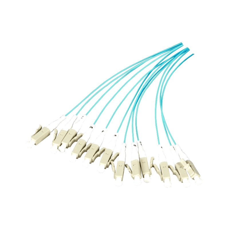 OM3 fiberoptisk pigtail turkos LC - 12 stycken