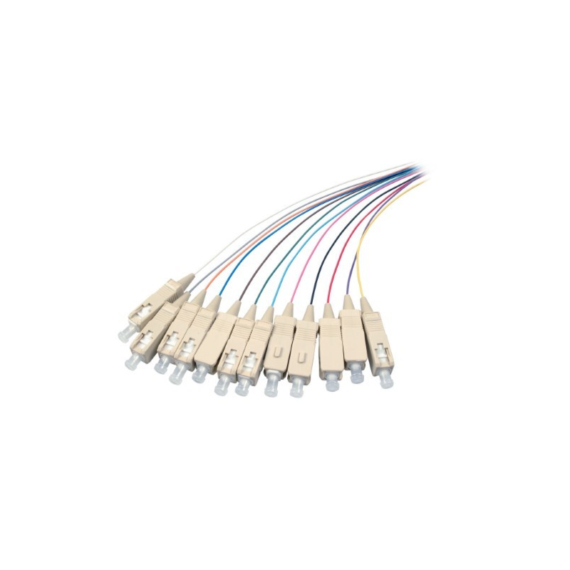 OM4 fiberoptisk pigtail färgad set SC - 12 stycken