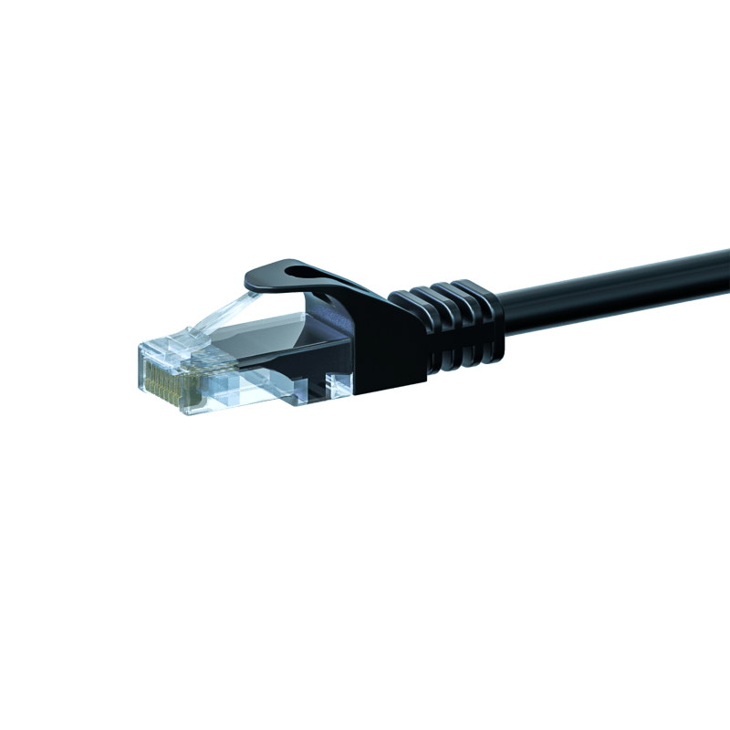 UTP CAT5e patchkabel 2m svart - 100% koppar