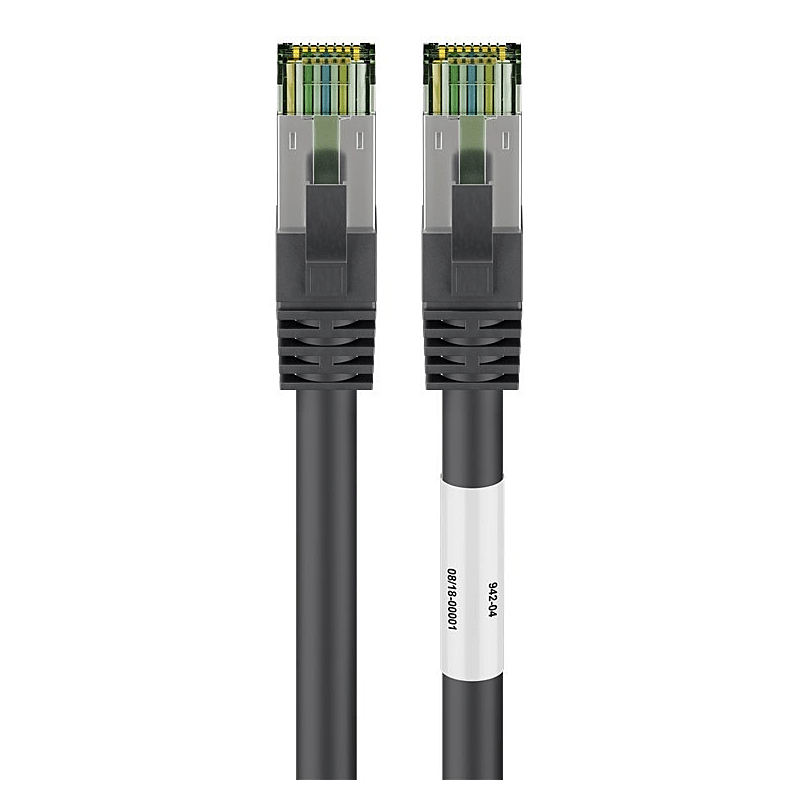 Cat8 S/FTP (PIMF) patchkabel 0,25m svart