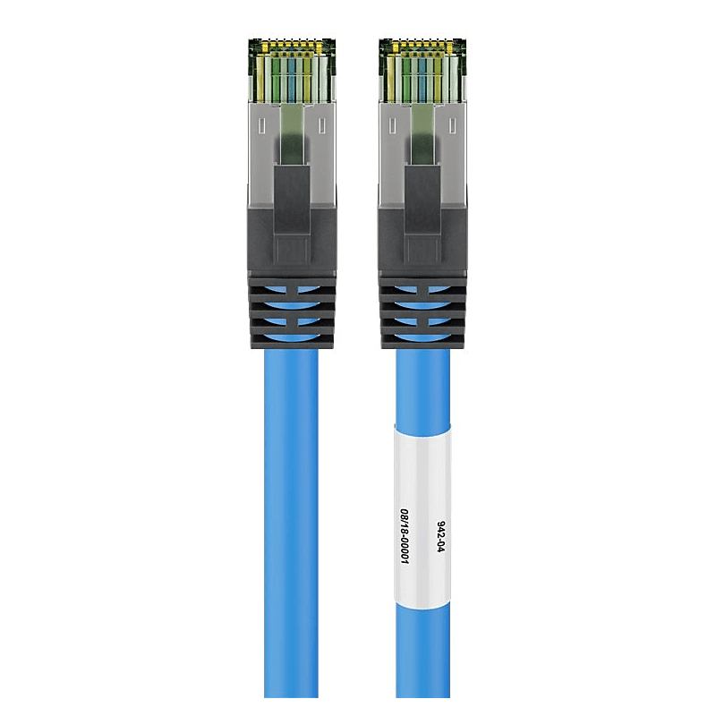 Cat8 S/FTP (PIMF) patchkabel 0,25 m blå