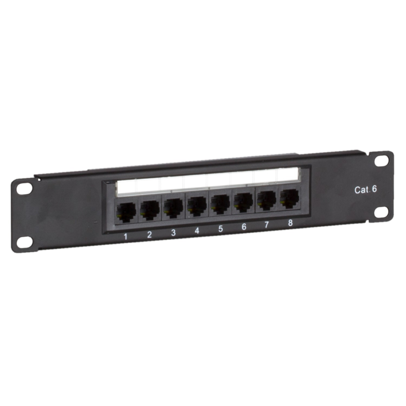 10 tum CAT6 UTP patchpanel - 8 portar