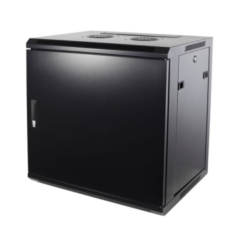 9U väggskåp med metalldörr 600x600x500mm (BxDxH)