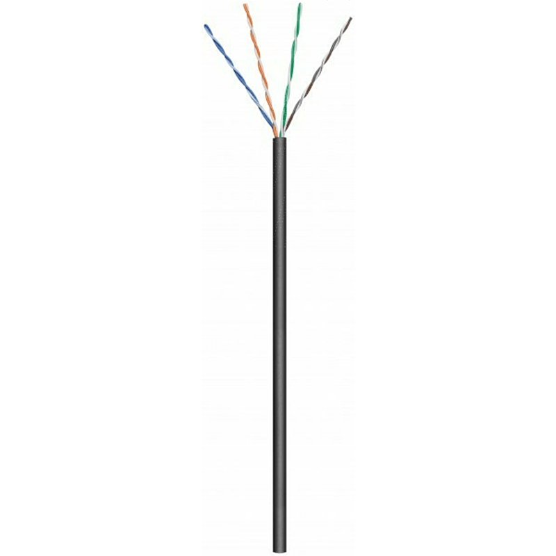 CAT6 U/UTP 305m utomhuskabel på en rulle flexibel svart CCA