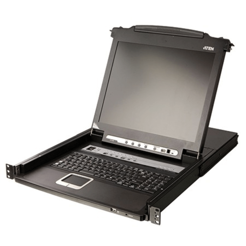 1U 17 tums KVM-konsol med 8-portars KVM-switch x PS/2