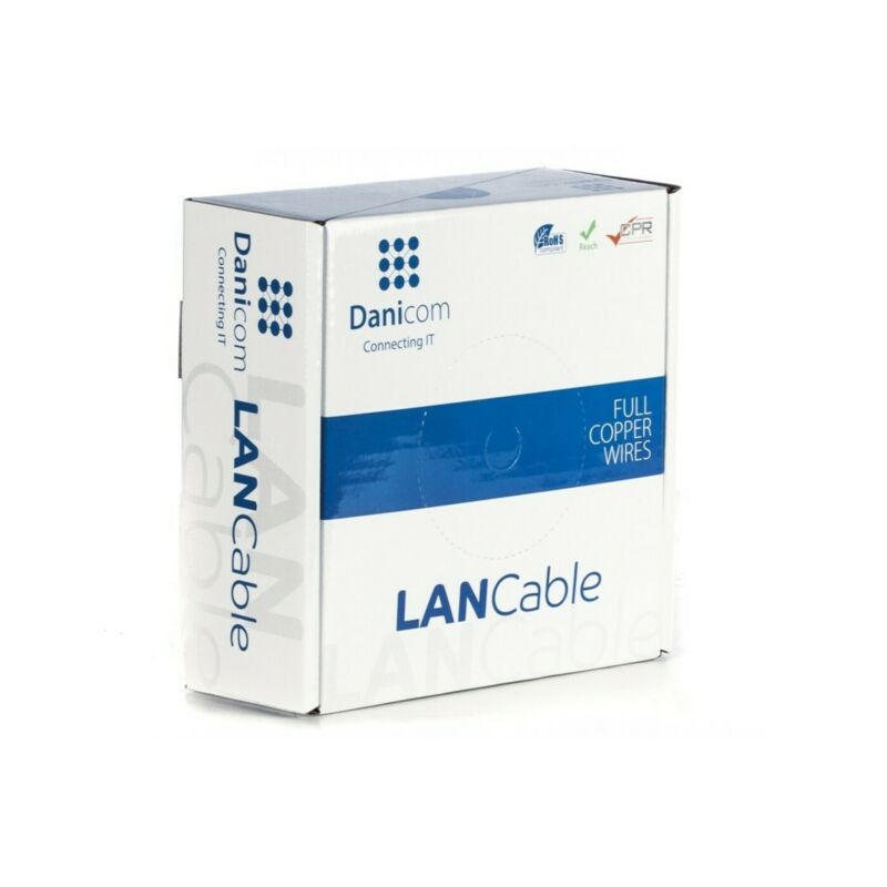 DANICOM CAT5E FTP 50m kabel på rulle flexibel - PVC (Fca)