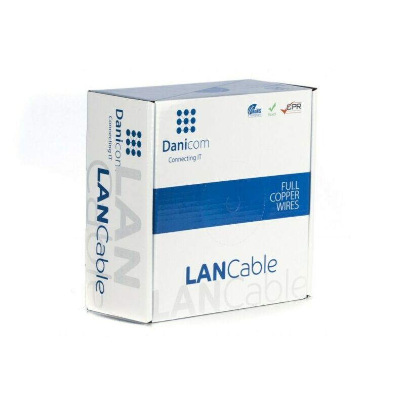 DANICOM CAT6 UTP 100m kabel på rulle flexibel - PVC (Fca)