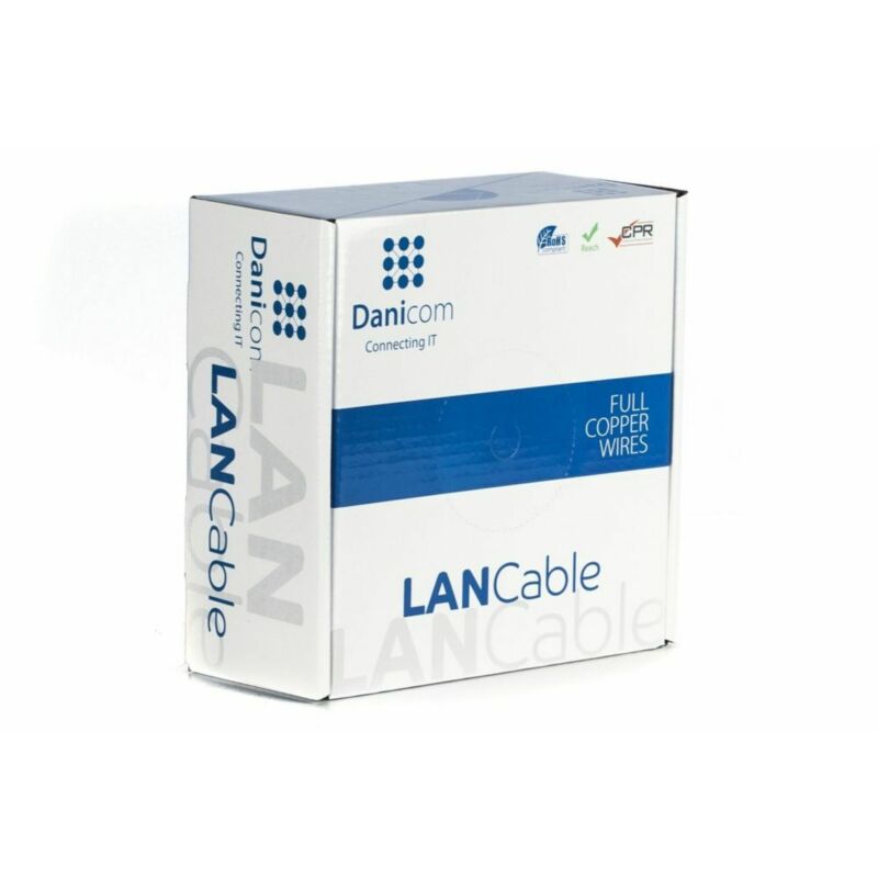 DANICOM CAT6 UTP 100m Utomhuskabel på rulle, styv - PE (Fca)