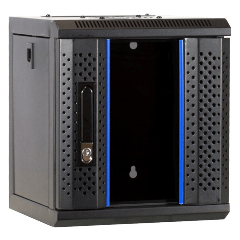 10 tum 6U serverskåp med glasdörr 312x310x352mm (BxDxH)