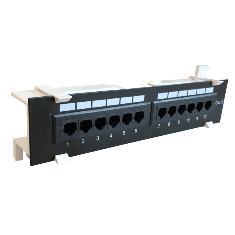 CAT6 UTP väggmonterad patchpanel - 12 portar