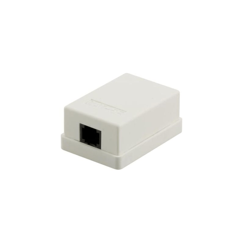 CAT5e UTP 1 port utanpåliggande låda, elfenben