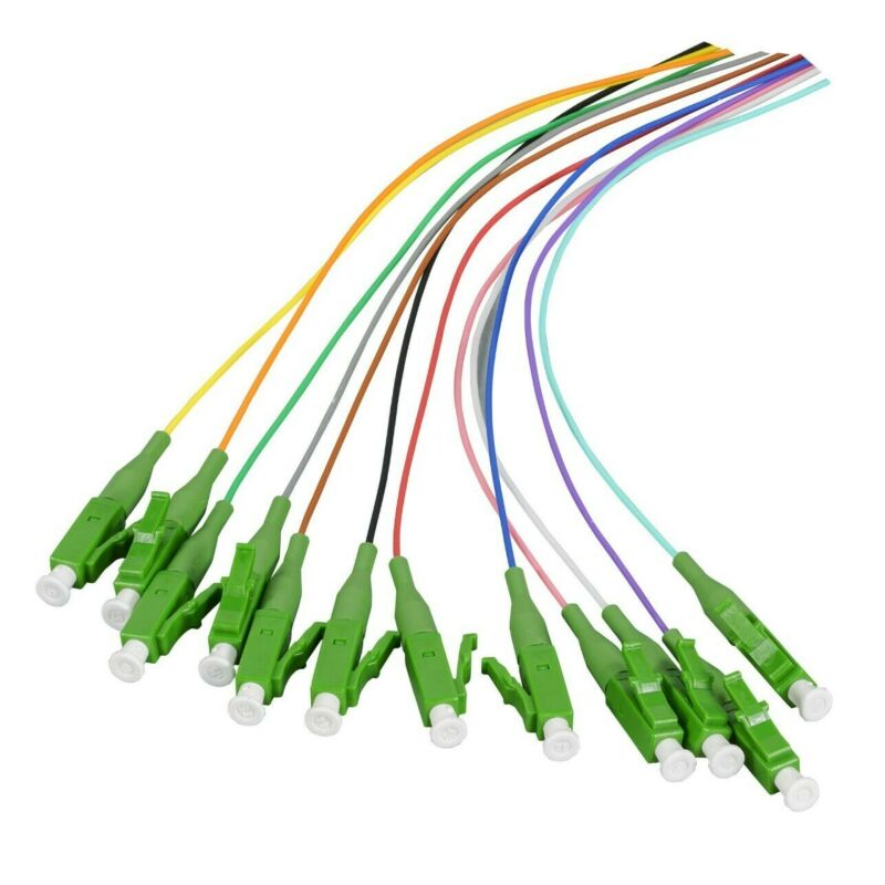 OS2 fiberoptisk pigtail färgad set LC-APC - 12 stycken