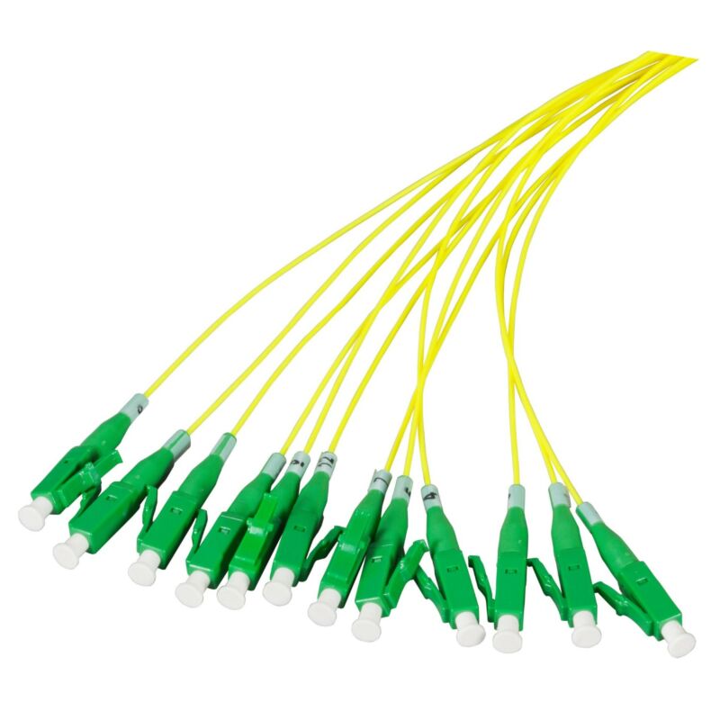 OS2 fiberoptisk pigtail gul LC/APC - 12 st