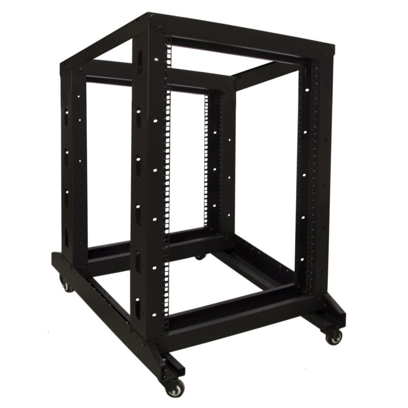 18U rackstativ på hjul 600x800x1000mm (BxDxH)