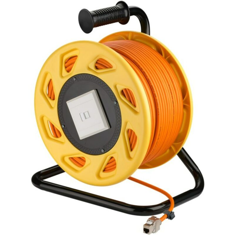 CAT7 S/FTP-kabelupprullare med CAT6a Keystone-kontakt - RJ45 - 50 meter