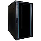22U serverskåp med glasdörr 600x800x1200mm (BxDxH)
