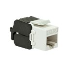 CAT6a UTP Keystone Connector - Verktygslös - Svart/Vit