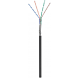 CAT6 S/FTP 50m utomhuskabel på en rulle flexibel svart CCA
