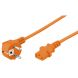 Schuko strömkabel vinklad till C13 2m orange