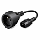 Strömkabel AC-kontakt till C14 Typ E 0,15 m adapter - Jordad stift