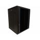 15U väggskåp med glasdörr - perforerade sidopaneler 600x600x770mm (BxDxH)