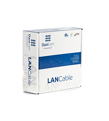 DANICOM CAT6A S/FTP 50m kabel på rulle flexibel - PVC (Fca)