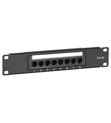 10 tum CAT5e UTP patchpanel - 8 portar