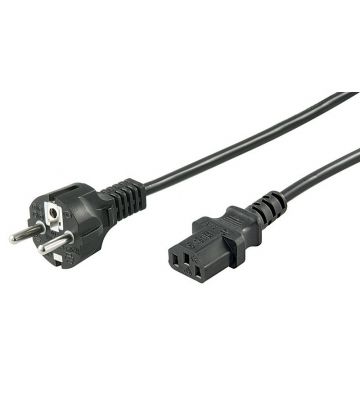 Strömkabel schuko till C13 2m svart