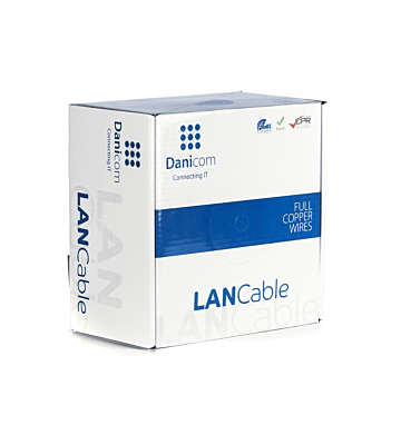 DANICOM CAT6A S/FTP 100m kabel på rullstyv - LSZH (Dca)