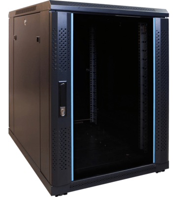 15U miniserverskåp med glasdörr 600x800x860mm (BxDxH)