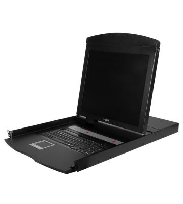 19 tums KVM-konsol med USB och PS/2 QWERTY-tangentbord